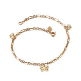 Butterfly Charm Summer Anklet Bracelets For Women 18k