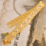 24K Gold Watch Chain Bracelet for Men 12mm Width