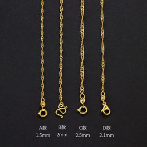 Water Wave Chain Necklace for Men Women