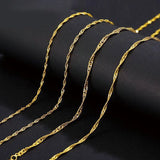 Water Wave Chain Necklace for Men Women