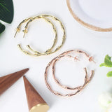50 mm 14k Rose Knot Circle Hoop Earrings For Women Jewelry