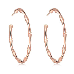 50 mm 14k Rose Knot Circle Hoop Earrings For Women Jewelry