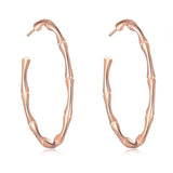 50 mm 14k Rose Knot Circle Hoop Earrings For Women Jewelry