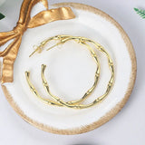 50 mm 14k Rose Knot Circle Hoop Earrings For Women Jewelry