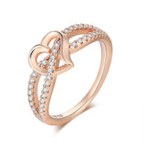 Heart Rings for Women AAA+ Zircon