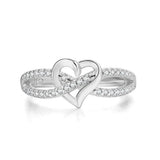 Heart Rings for Women AAA+ Zircon