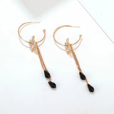 60% off Christmas Long Line Flowers Crystals Drop Earrings for Women Bohemia