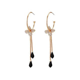 60% off Christmas Long Line Flowers Crystals Drop Earrings for Women Bohemia