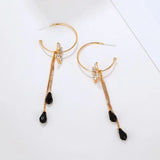 60% off Christmas Long Line Flowers Crystals Drop Earrings for Women Bohemia