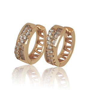 AAA+ Zircon Hoop Earrings 18K Jewelry