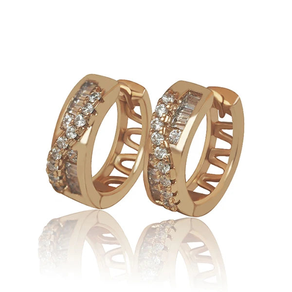 AAA+ Zircon Hoop Earrings 18K Jewelry