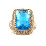 CZ Big Sea Rings For Party Girl 18k Hot Jewelry