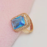 CZ Big Sea Rings For Party Girl 18k Hot Jewelry