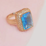 CZ Big Sea Rings For Party Girl 18k Hot Jewelry