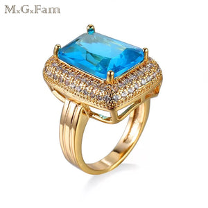 CZ Big Sea Rings For Party Girl 18k Hot Jewelry