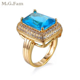 CZ Big Sea Rings For Party Girl 18k Hot Jewelry