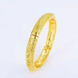 Pure 24k Classic Style Bridal Jewelry Loong Phoenix Bangles Bracelets