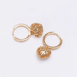 18K Rose Gold Plated Zircon Drop Hearts Earrings