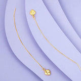 Heart Long Line Drop Earrings 24k Pure Lead and Nickel
