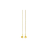 Heart Long Line Drop Earrings 24k Pure Lead and Nickel