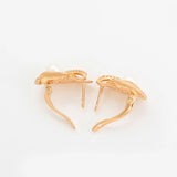 Pearl Hoop Earrings 18K Plated Zircon
