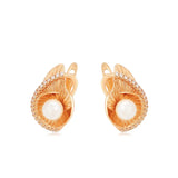 Pearl Hoop Earrings 18K Plated Zircon