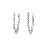Elegant 18k V Shaped Zircon Hoop Earrings for Women
