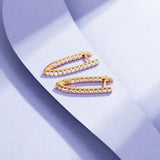 Elegant 18k V Shaped Zircon Hoop Earrings for Women
