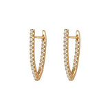 Elegant 18k V Shaped Zircon Hoop Earrings for Women