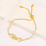 Zircon Love Hearts Bracelet For Women 24K Pure Lead and Nickel