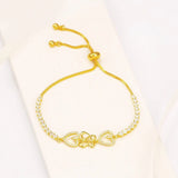 Zircon Love Hearts Bracelet For Women 24K Pure Lead and Nickel