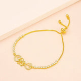 Zircon Love Hearts Bracelet For Women 24K Pure Lead and Nickel