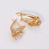 18k Zircon Hoop Earrings AAA+ Nickel
