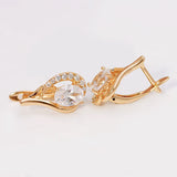 18k Zircon Hoop Earrings AAA+ Nickel