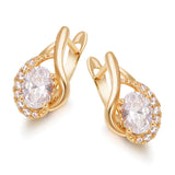 18k Zircon Hoop Earrings AAA+ Nickel
