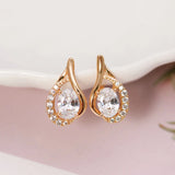 18k Zircon Hoop Earrings AAA+ Nickel