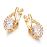18k Zircon Hoop Earrings AAA+ Nickel