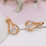 18k Zircon Hoop Earrings AAA+ Nickel