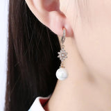 10mm Pearl Drop Earrings, Elegant Women's Jewelry