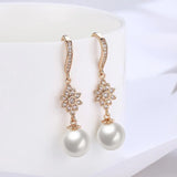 10mm Pearl Drop Earrings, Elegant Women's Jewelry