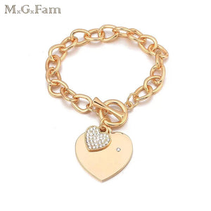 Heart Charms Bracelet Crystal Hot Jewelry