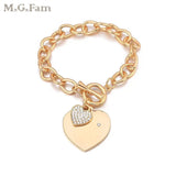 Heart Charms Bracelet Crystal Hot Jewelry