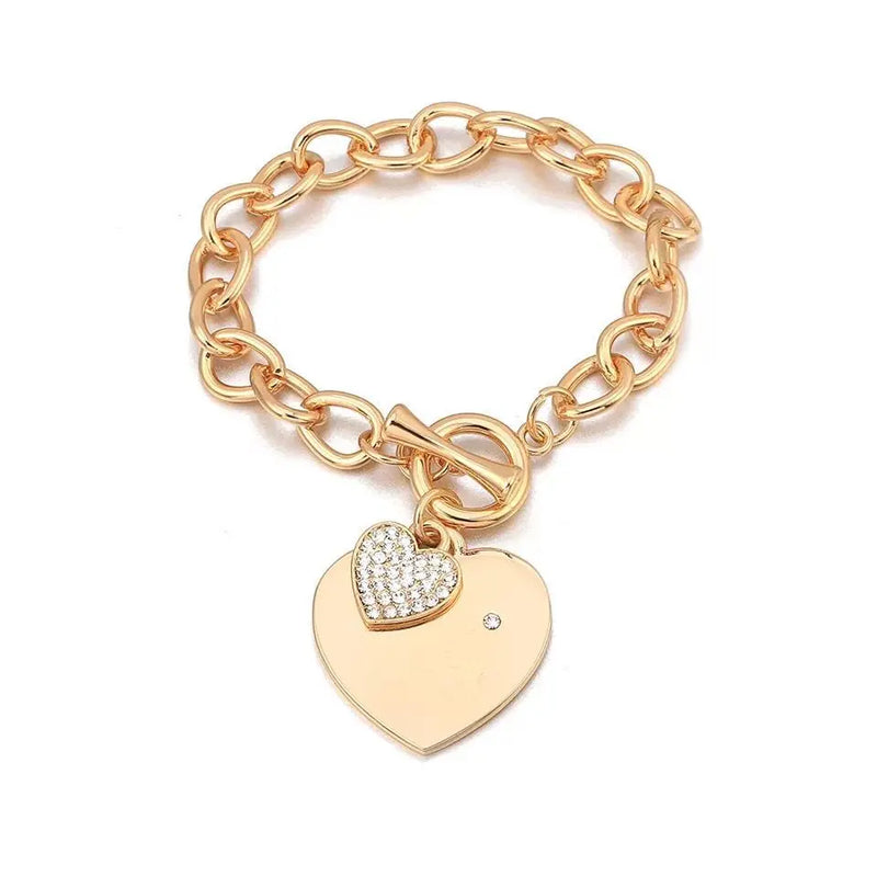 Heart Charms Bracelet Crystal Hot Jewelry