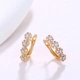 Long Zircon Hoop Earrings 18K CZ AAA+ Nickel