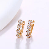 Long Zircon Hoop Earrings 18K CZ AAA+ Nickel
