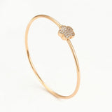 Lovely Flowers Zircon Bangle Bracelet for Young Women 18k High