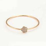 Lovely Flowers Zircon Bangle Bracelet for Young Women 18k High