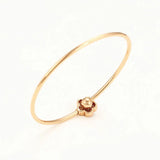 Lovely Flowers Zircon Bangle Bracelet for Young Women 18k High