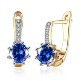 Royal Zircon Hoop Earrings 18k Jewelry AAA+ Nickel