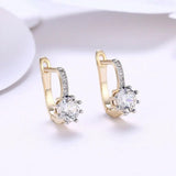 Royal Zircon Hoop Earrings 18k Jewelry AAA+ Nickel